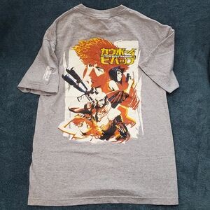 Vintage 2000s Y2K Cowboy Bebop Anime Double Sided Gray T-shirt Size L ODM Manga